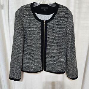Ann Taylor Black and White Textured Blazer